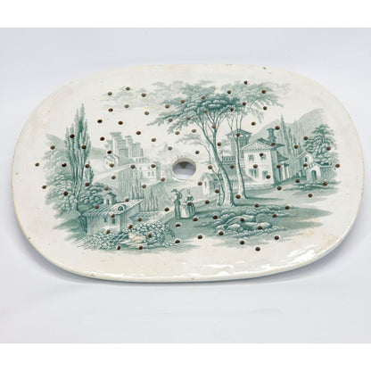 Piatto ovale sottopentola traforato in ceramica epoca fine IXI secolo