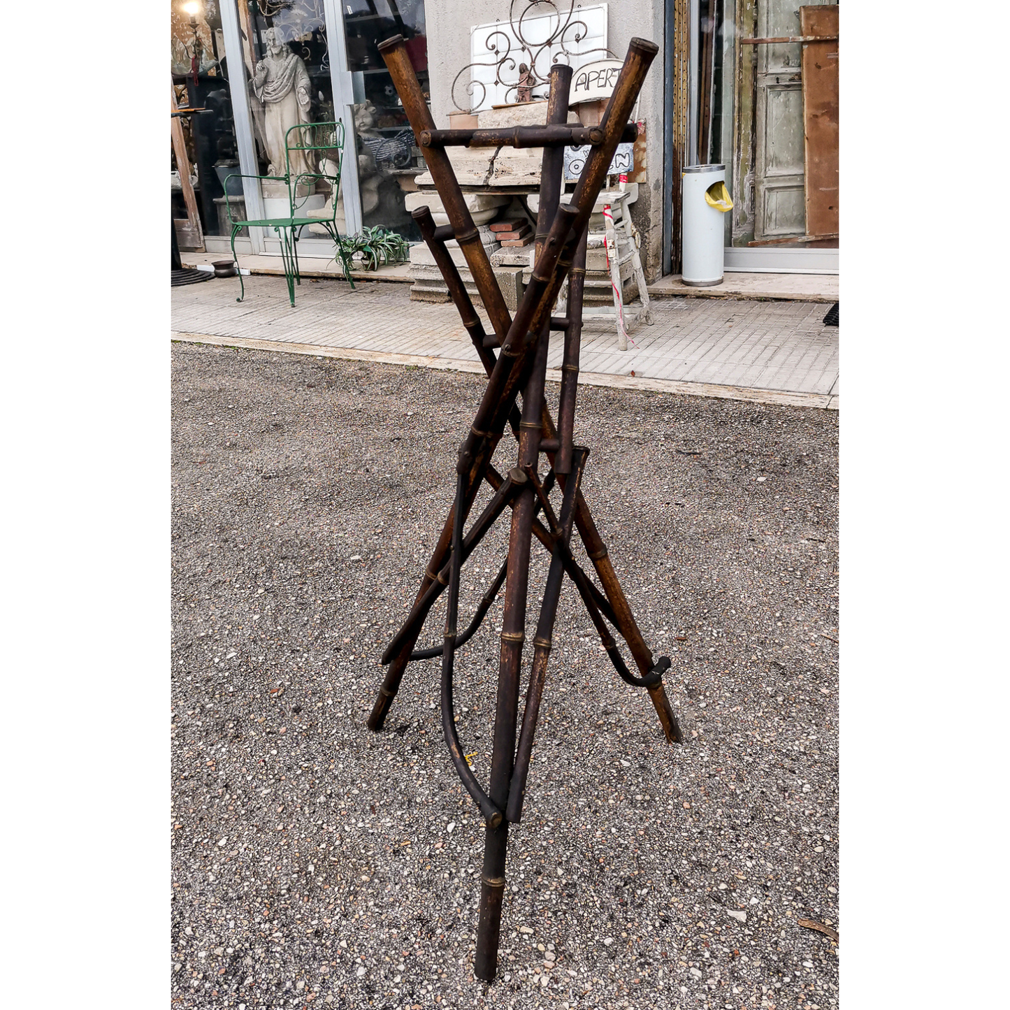 Trespolo colonna portavasi in bamboo anni 40