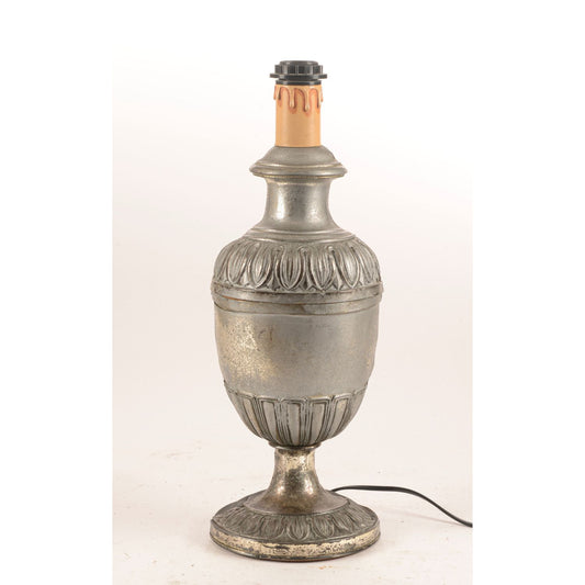 LAMPADA PORTA-PALME, IN LEGNO E METALLO ARGENTATO EPOCA PRIMO 900