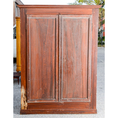 Armadio a due ante laccato epoca 800 legno abete senza schiena