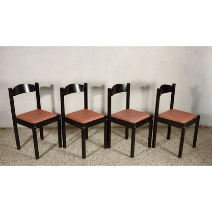 Gruppo di 4 sedie  design Italia 1980