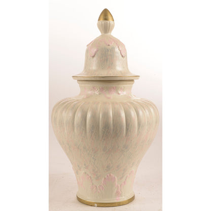 Vaso con coperchio potiche  in ceramica marcato Bassano anni 1980