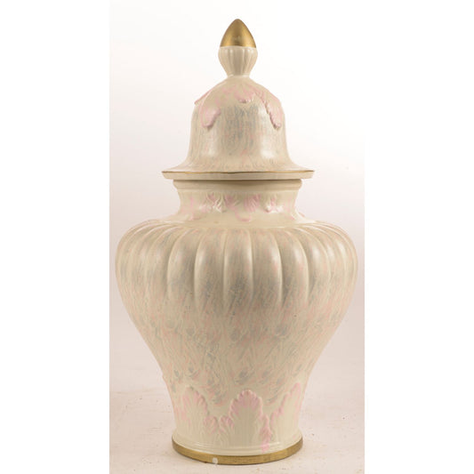 Vaso con coperchio potiche  in ceramica marcato Bassano anni 1980