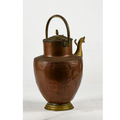 Anfora brocca in rame con beccuccio in ottone  Italia  1800