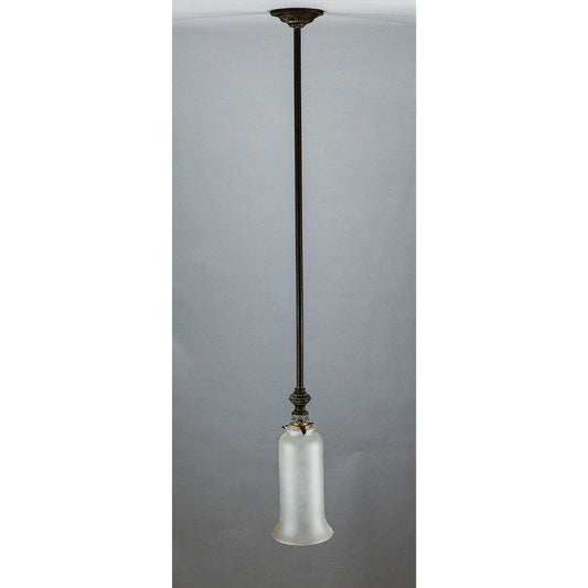 Lampadario da soffitto ottone e vetro satinato Italia epoca 1930