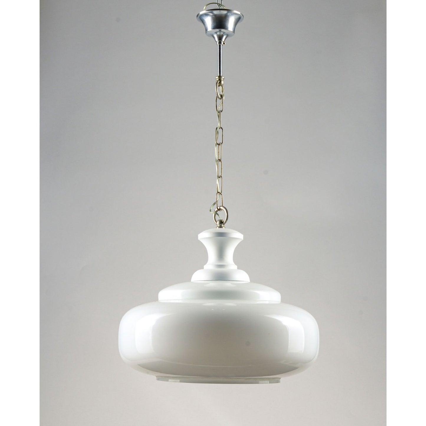 Lampadario Vintage anni 50 metallo Legno Vetro