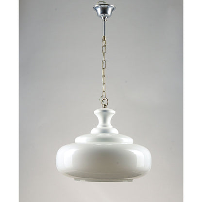 Lampadario Vintage anni 50 metallo Legno Vetro