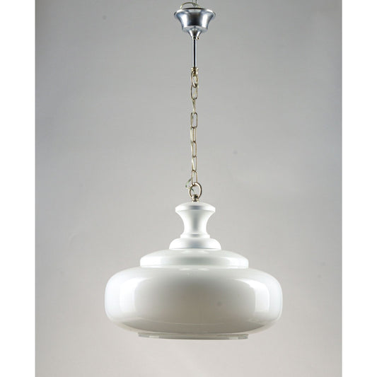 Lampadario Vintage anni 50 metallo Legno Vetro