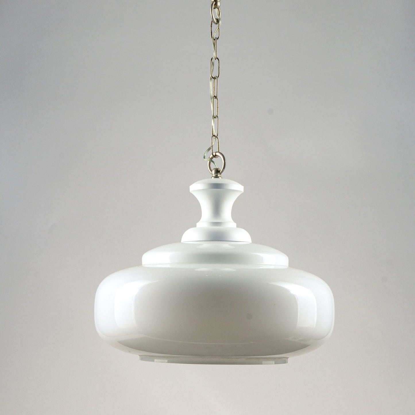 Lampadario Vintage anni 50 metallo Legno Vetro