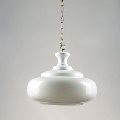 Lampadario Vintage anni 50 metallo Legno Vetro