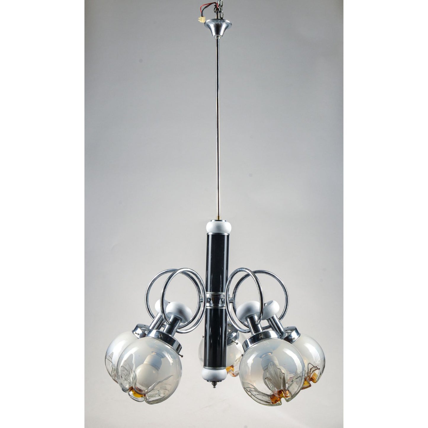 LAMPADARIO 5 LUCI MODELLO stile MAZZEGA accaio legno