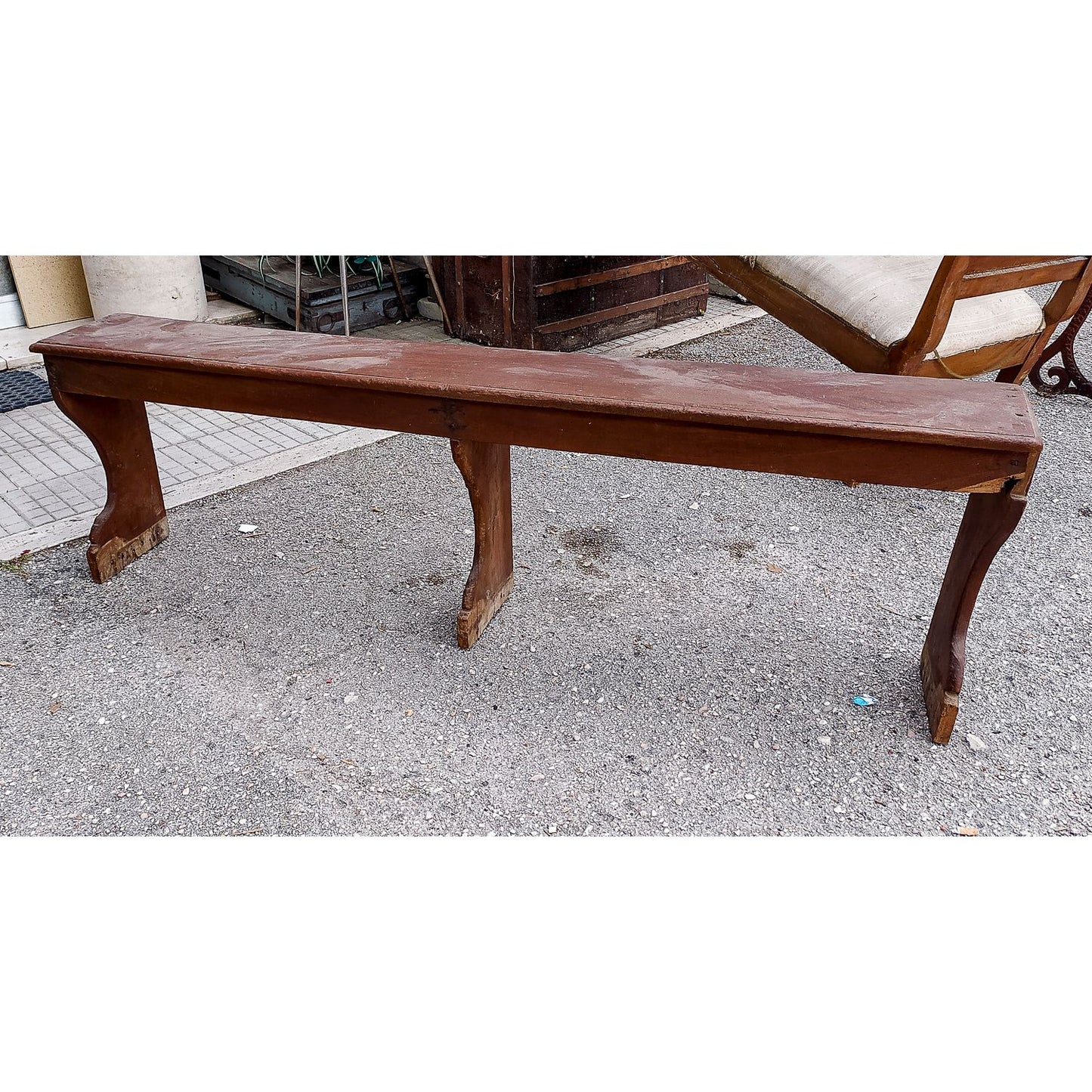 Panca in legno massello di olmo da restaurare Italia epoca fine 700