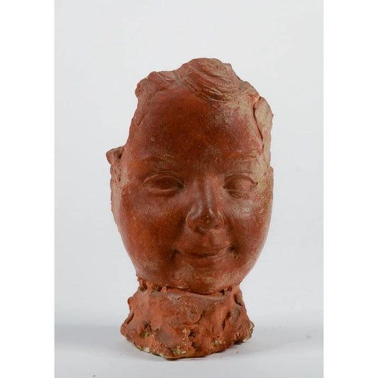 Scultura terracotta volto di bambino Italia metà del 900