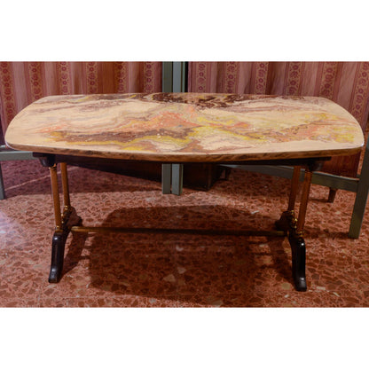 TAVOLINO CON PIANO FINTO MARMO VINTAGE ANNI 60