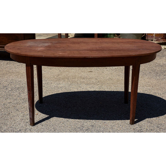 Tavolo ovale in ciliegio massello piede spillo stile neoclassico direttorio Italia 1800