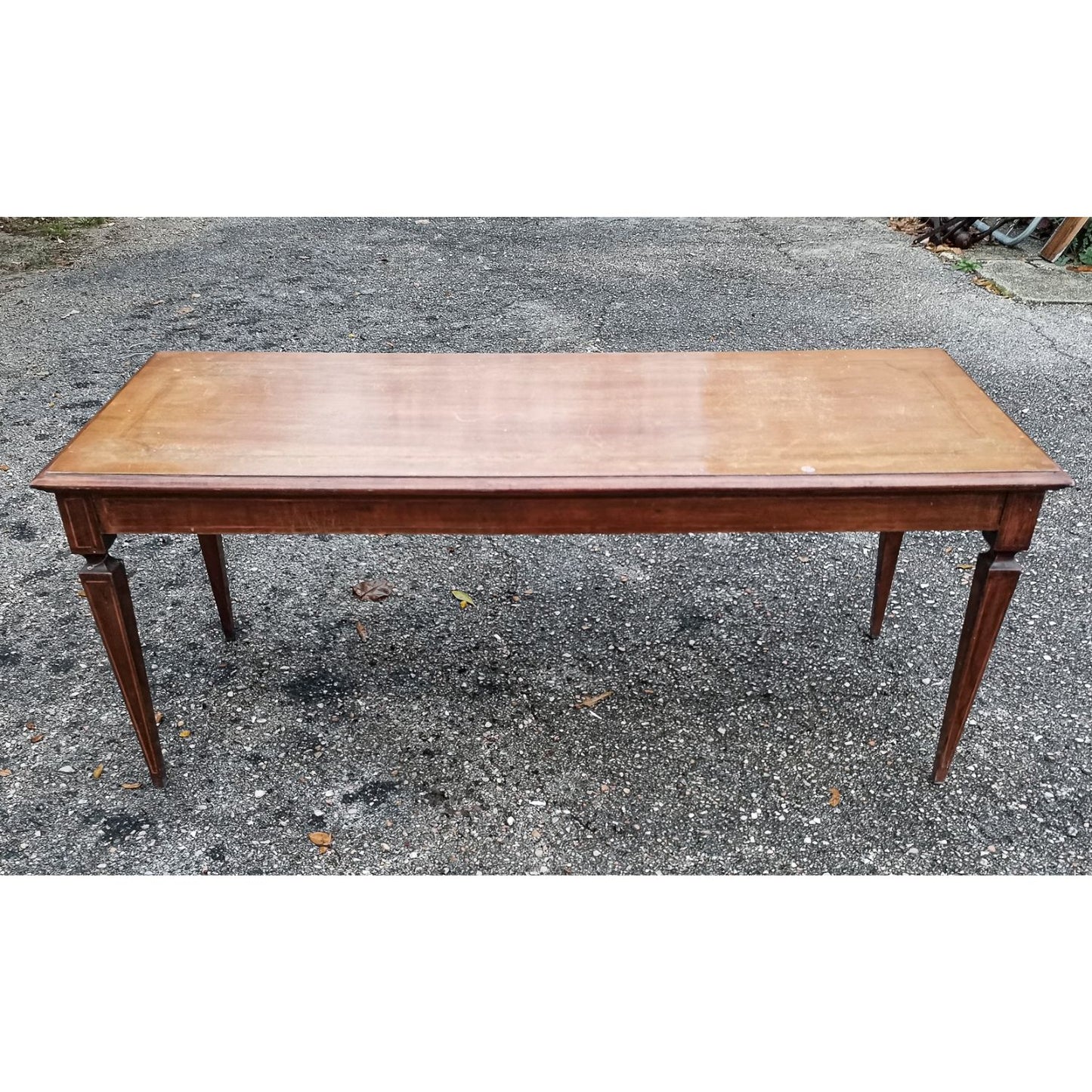 Tavolino basso da salotto intarsiato rettangolare 1950