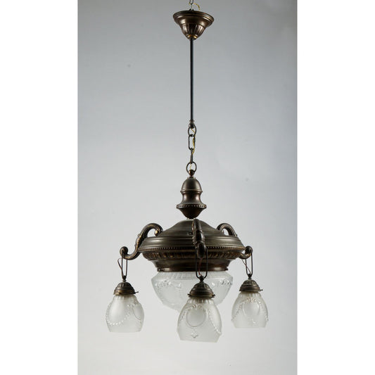 Lampadario a 4 luci epoca Liberty
