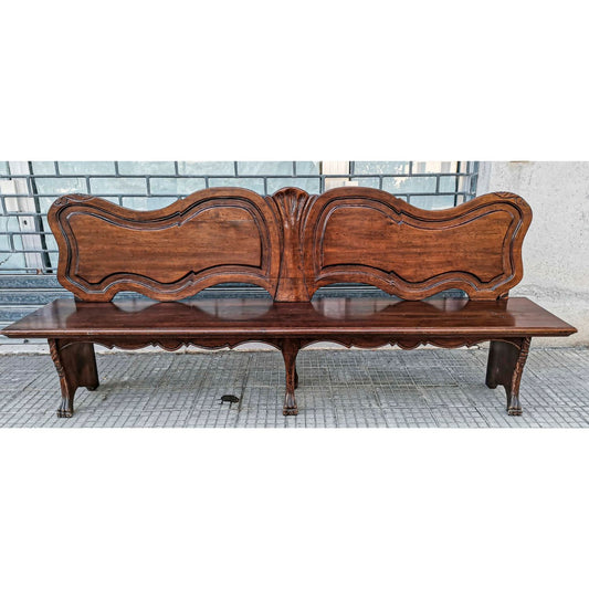 Panca in legno e piedi a zampa leone  In legno massello Italia 1950
