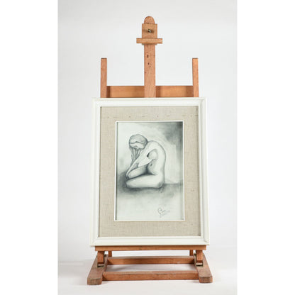 Quadro disegno incorniciato realizzato a mano con firma e data 23 ottobre 1974