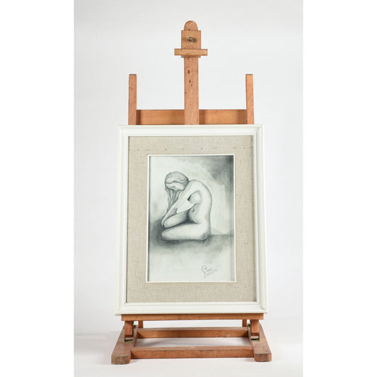 Quadro disegno incorniciato realizzato a mano con firma e data 23 ottobre 1974