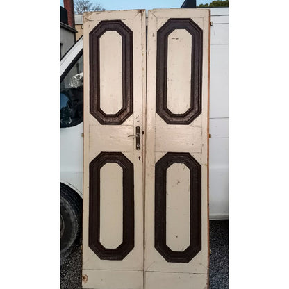 porta interna con formelle esagonali verniciata epoca 700