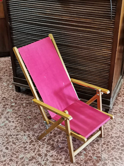 Sedia sdraio da mare  per bambini Italia 1960 F.lli Reguitti