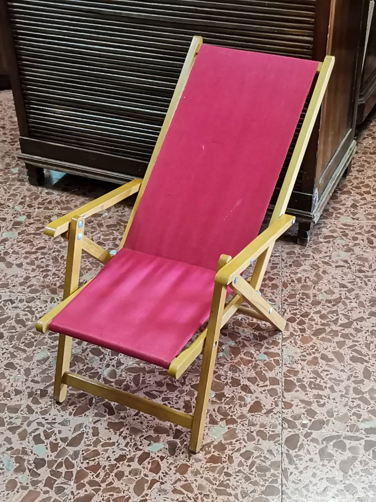 Sedia sdraio da mare  per bambini Italia 1960 F.lli Reguitti