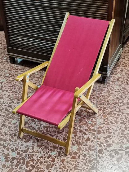 Sedia sdraio da mare  per bambini Italia 1960 F.lli Reguitti