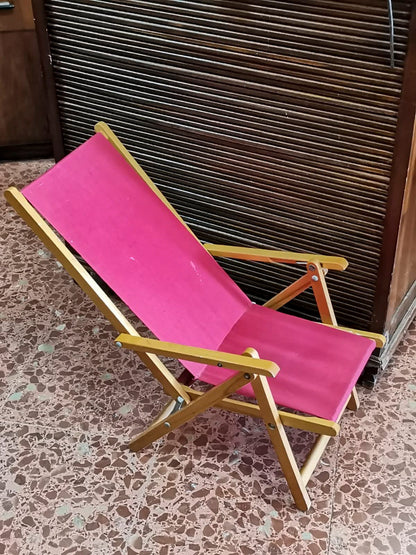 Sedia sdraio da mare  per bambini Italia 1960 F.lli Reguitti