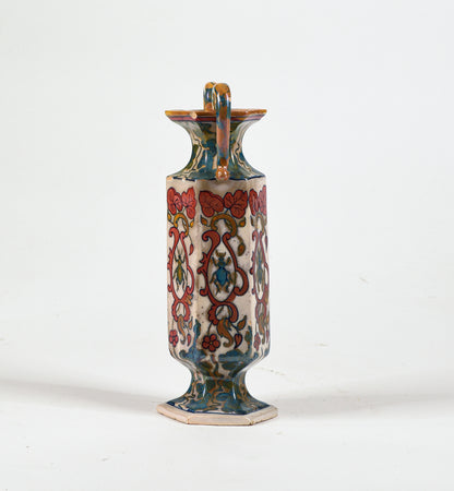 Vaso ceramica squadrato con manici Italia 1940