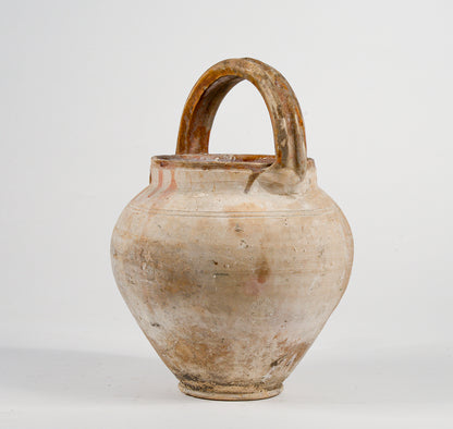 Anfora brocca  rustica da campagna in terracotta con manico e becco  Italia epoca primo 900