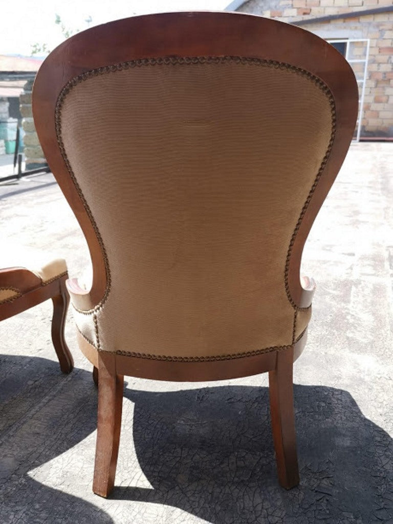 Coppia poltrone anni 80 velluto chiaro