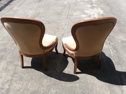 Coppia poltrone anni 80 velluto chiaro