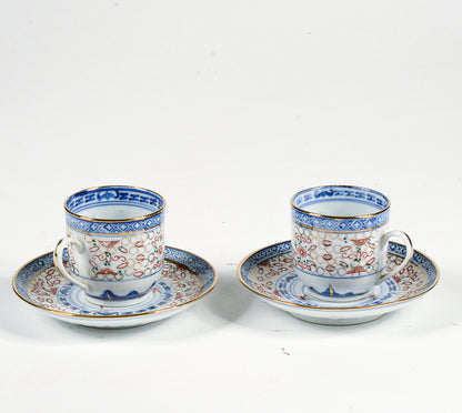 Coppia tazzine da the con decoro  cinese orientale epoca metà del 900