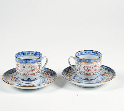 Coppia tazzine da the con decoro  cinese orientale epoca metà del 900