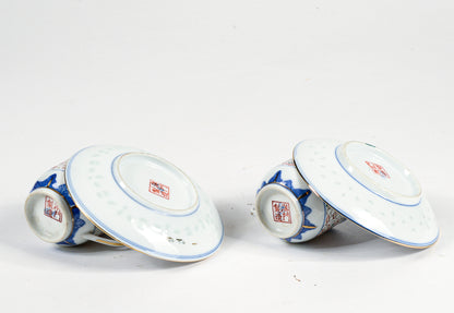 Coppia tazzine da the con decoro  cinese orientale epoca metà del 900