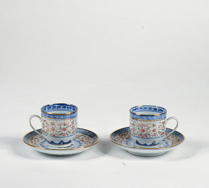 Coppia tazzine da the con decoro  cinese orientale epoca metà del 900