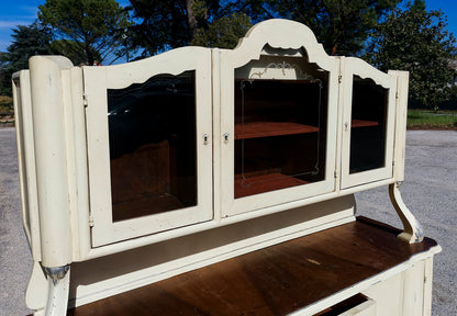 Credenza  impellicciata di noce  finitura shabby epoca 1940