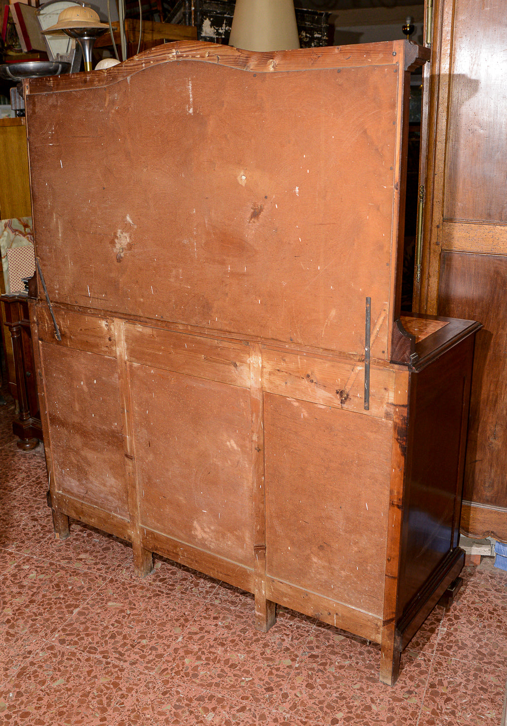 Credenza  Liberty con specchio molato 3 ante e 3 cassetti piano in marmo