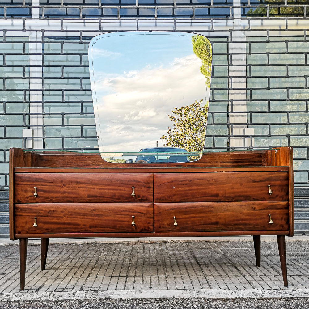 Comò toletta consolle con specchiera mid century Italia 1960