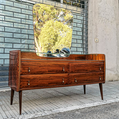 Comò toletta consolle con specchiera mid century Italia 1960