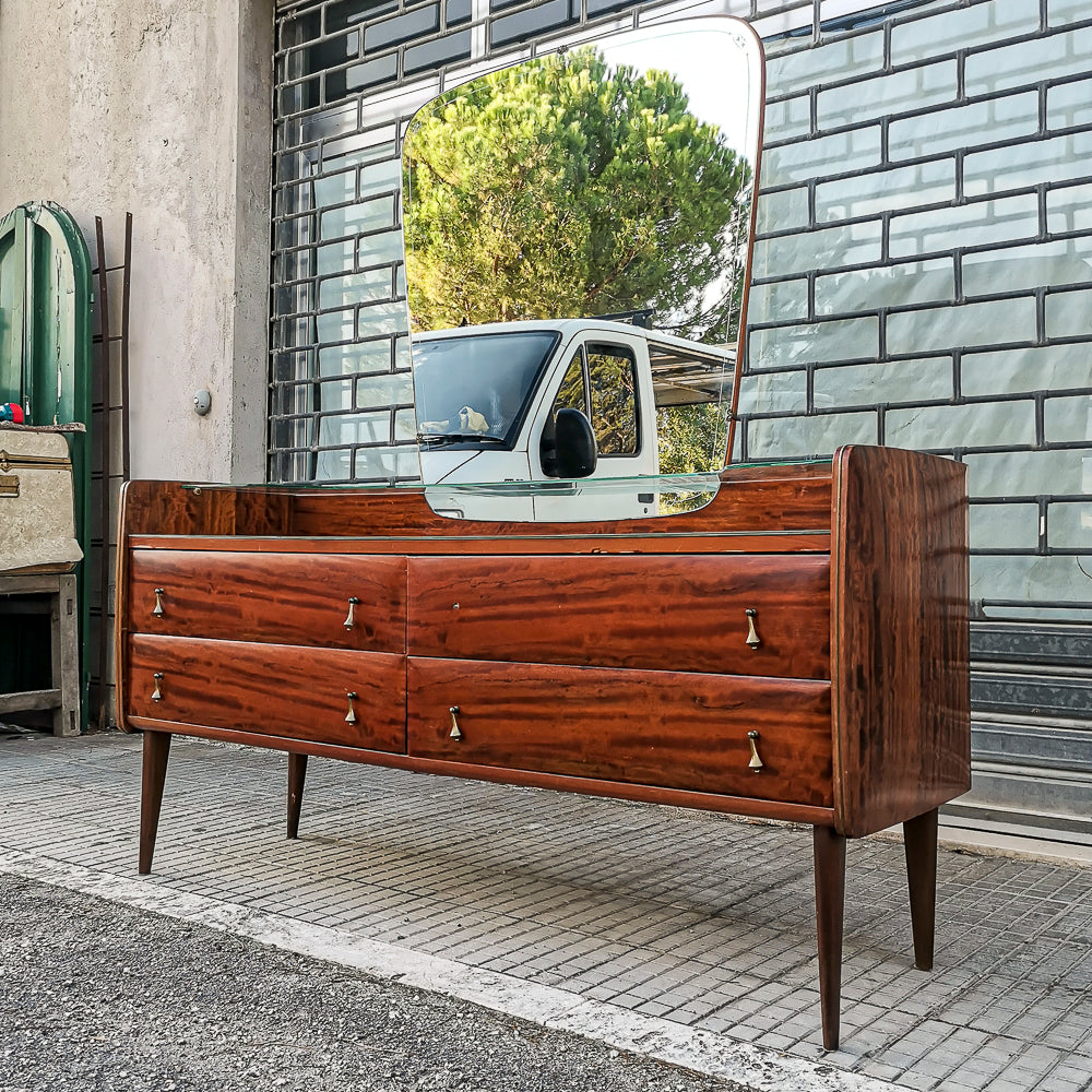 Comò toletta consolle con specchiera mid century Italia 1960