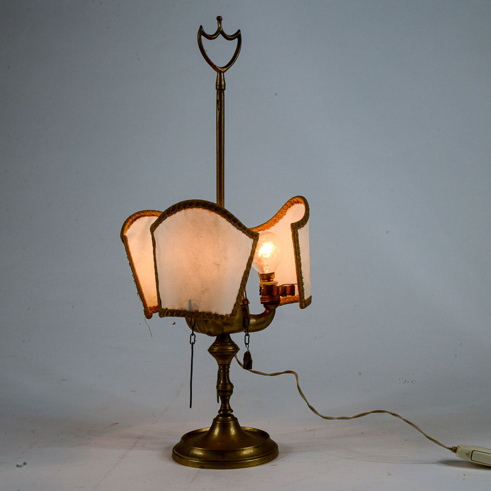 Lampada da tavolo, lume  antico fiorentino, lucerna in ottone elettrificata epoca fine 1800