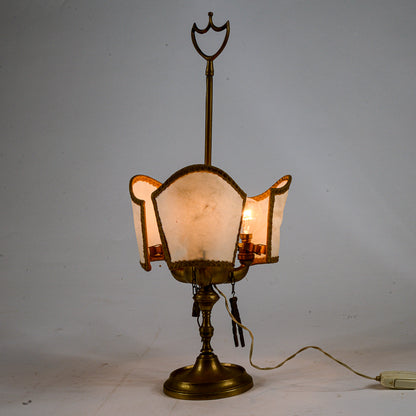 Lampada da tavolo, lume  antico fiorentino, lucerna in ottone elettrificata epoca fine 1800