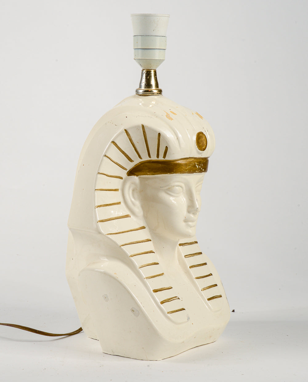 Lampada da tavolo dio egizio faraone con riparazioni 1970