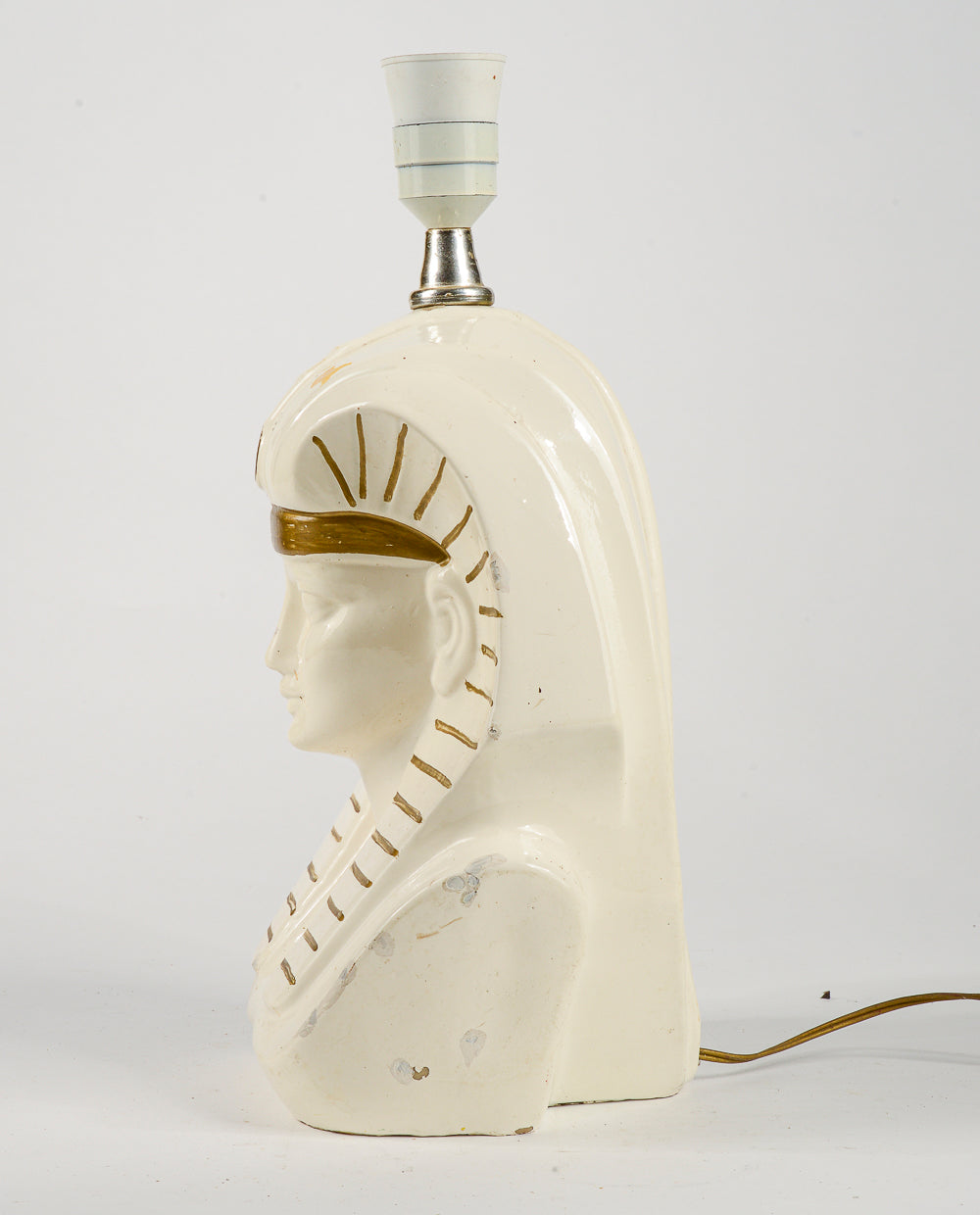 Lampada da tavolo dio egizio faraone con riparazioni 1970