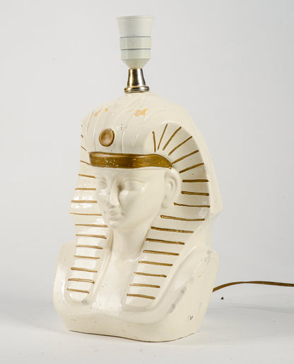 Lampada da tavolo dio egizio faraone con riparazioni 1970