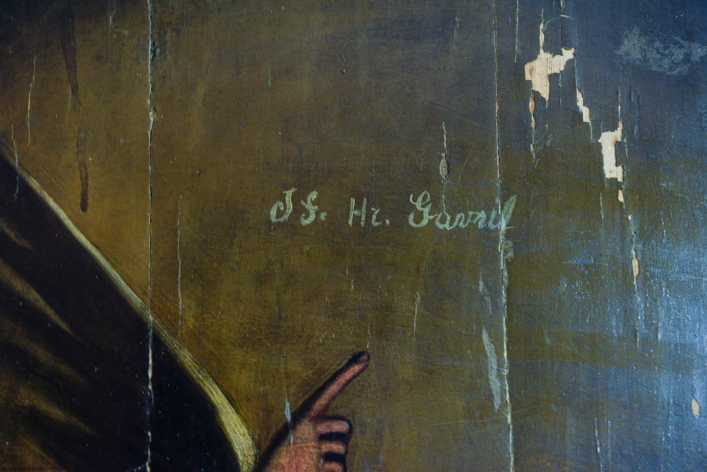 Dipinto su porta in  legno San Gabriele Arcangelo realizzato nel 1700 Europa dell'Est