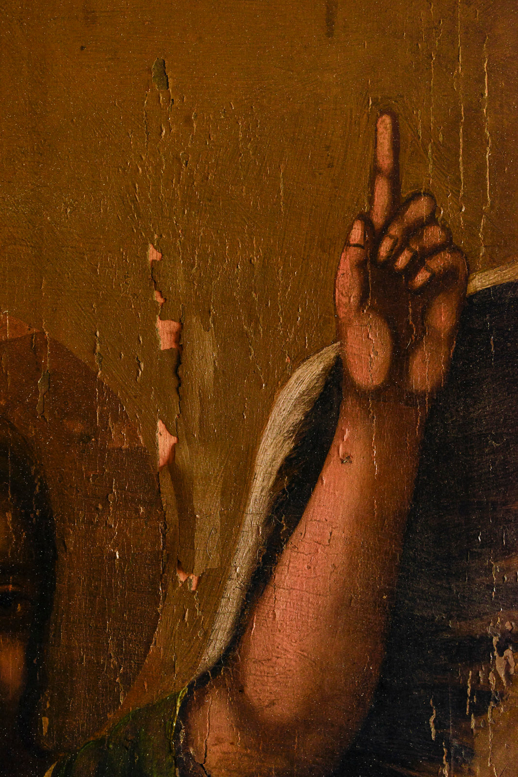 Dipinto su porta in legno San Michele  epoca 1700 Est Europa