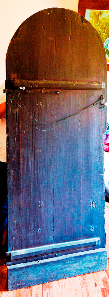 Dipinto su porta in legno San Michele  epoca 1700 Est Europa